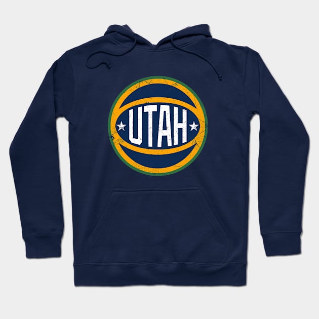 Utah Retro Ball - White Hoodie by KFig21